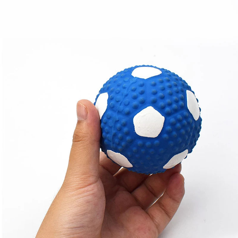 Popular Toys Elasticity Balls Sounding Toy Latex Rugby Tennis Teeth Cleaning Training Pet Product Molar Bite Rubber Chew Ball