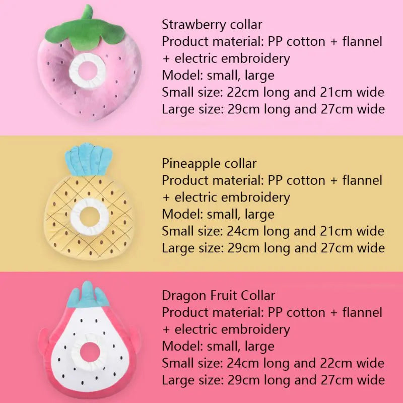 Pet Cat Collar Fruit Shaped Recovery Adjustable Cotton Blends Neck Prevent Bite Recover Cat Dog Elizabeth Pet Protection Collars