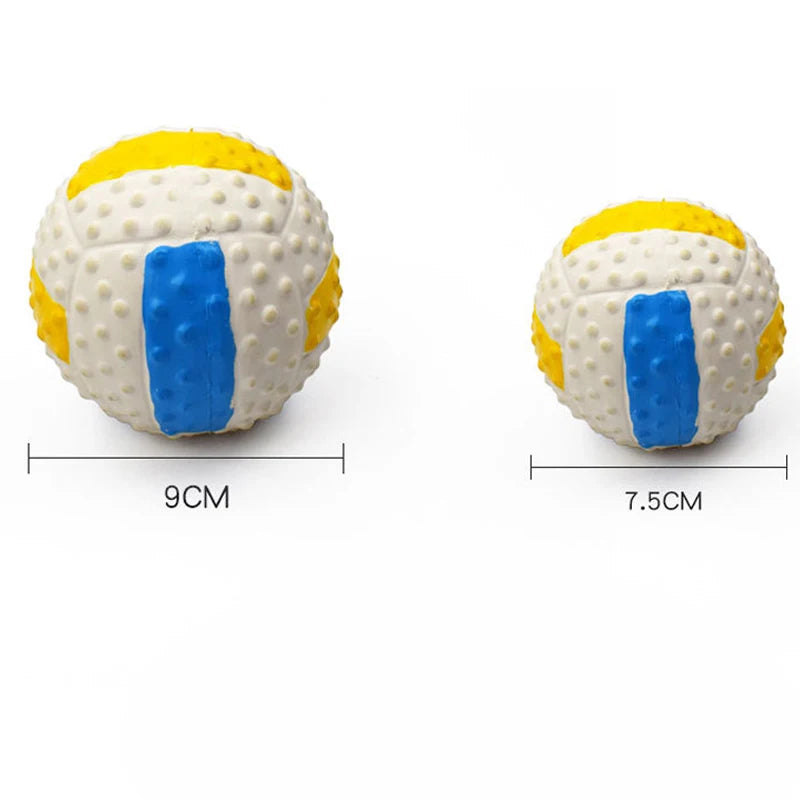 Popular Toys Elasticity Balls Sounding Toy Latex Rugby Tennis Teeth Cleaning Training Pet Product Molar Bite Rubber Chew Ball