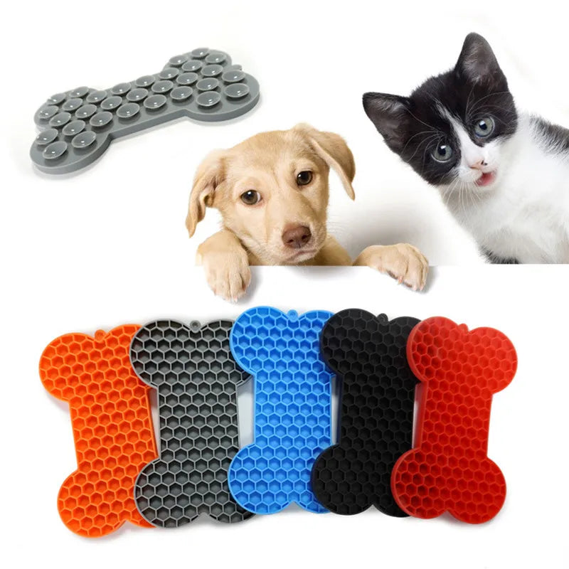 Pet Supplies Silicone Pet Licking Mat Cat Anti-choking With Slow Food Bowl Puppy Bath Distracted Licking Plate Cutlery